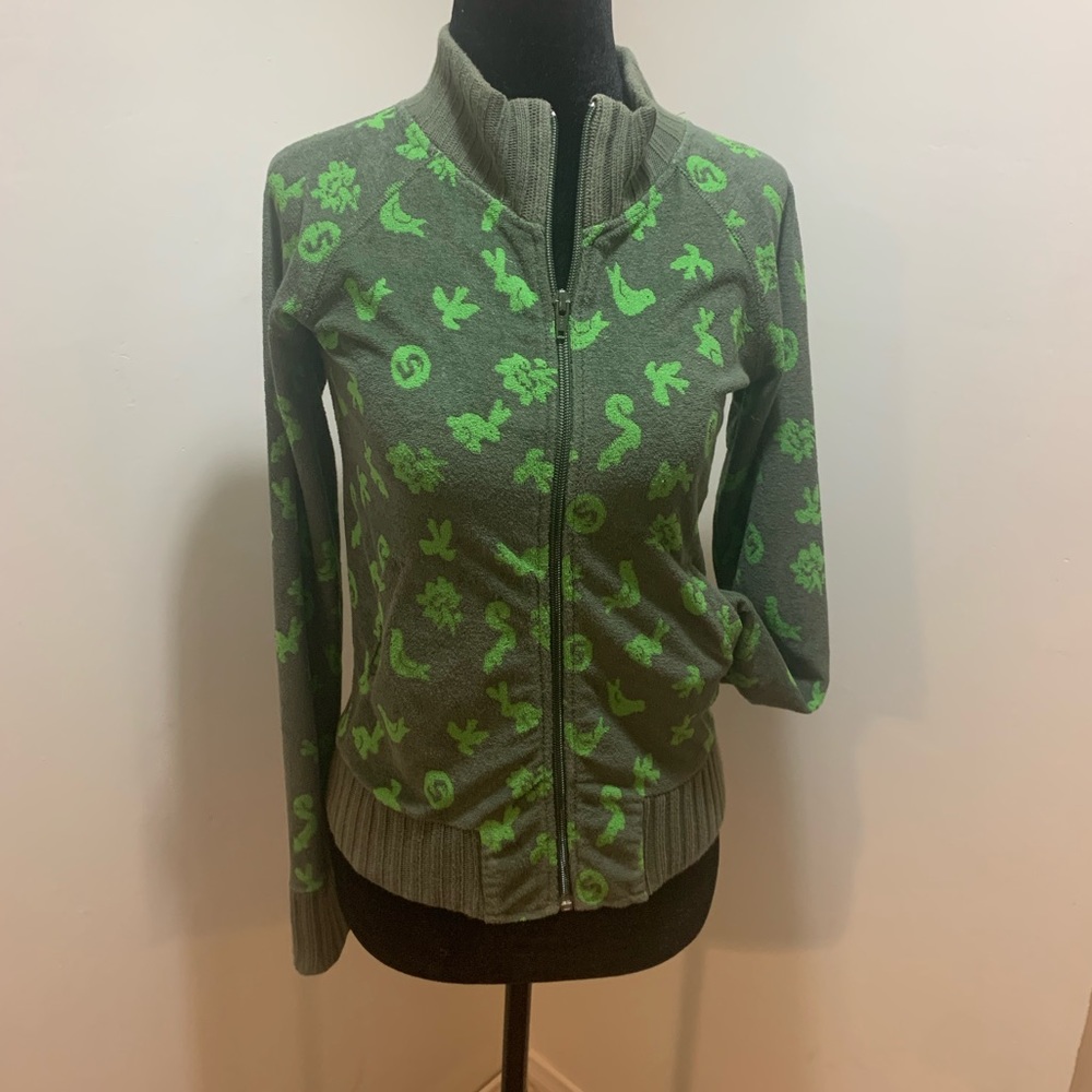 Green Patterned Women's Cardigan